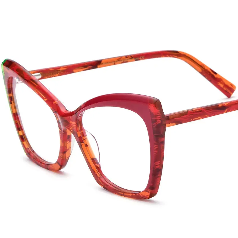 CCspace Unisex Full Rim Cat Eye Acetate Eyeglasses 56921