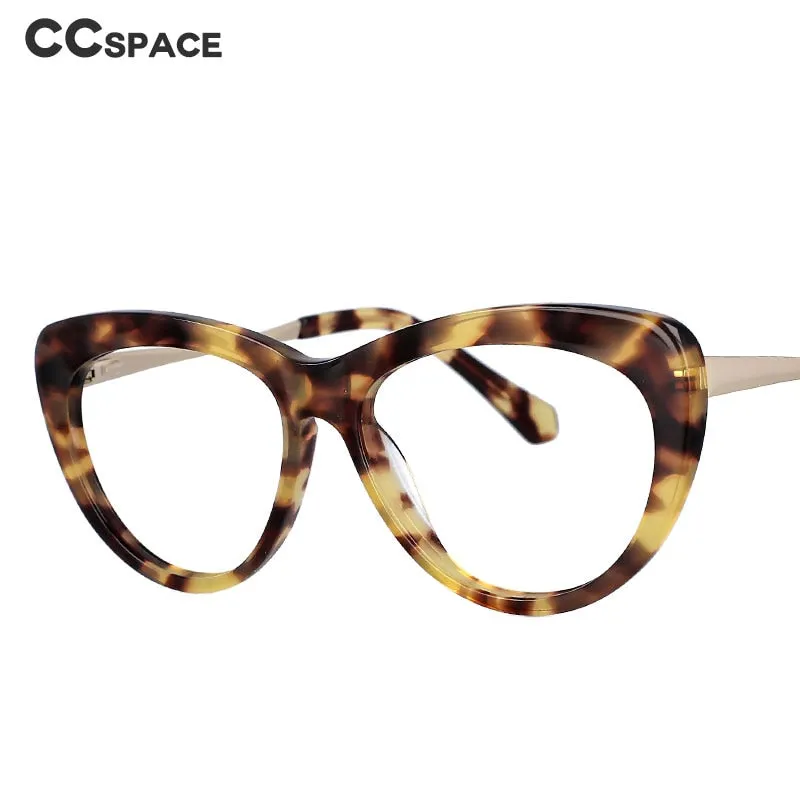 CCspace Unisex Full Rim Cat Eye Acetate Frame Eyeglasses 51070