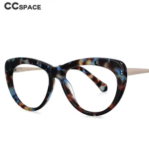 CCspace Unisex Full Rim Cat Eye Acetate Frame Eyeglasses 51070