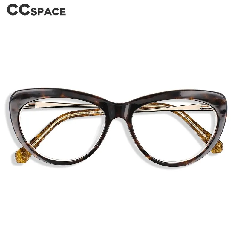 CCspace Unisex Full Rim Cat Eye Acetate Frame Eyeglasses 51070