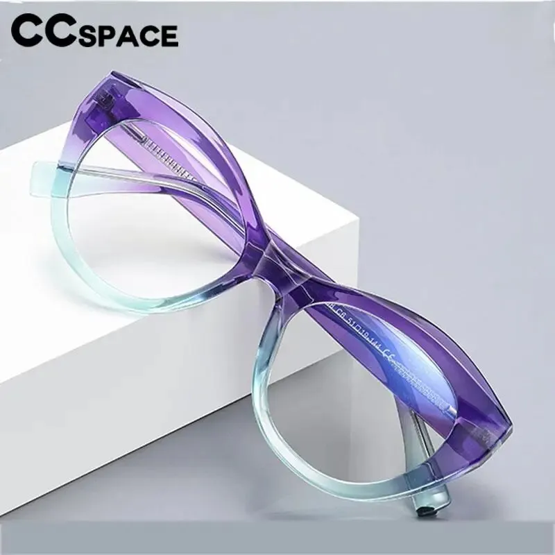 CCspace Unisex Full Rim Cat Eye Tr 90 Titanium Eyeglasses 57035
