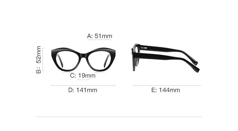 CCspace Unisex Full Rim Cat Eye Tr 90 Titanium Eyeglasses 57035