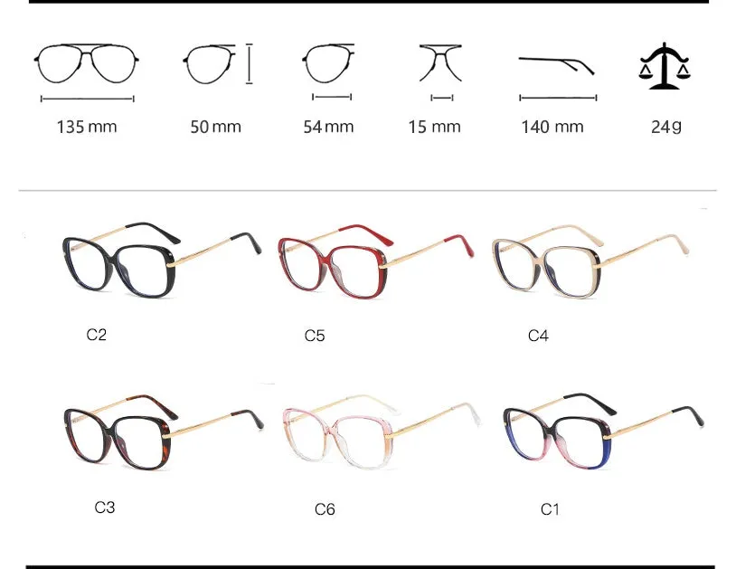 CCspace Unisex Full Rim Cat Eye Tr 90 Titanium Frame Eyeglasses 45836