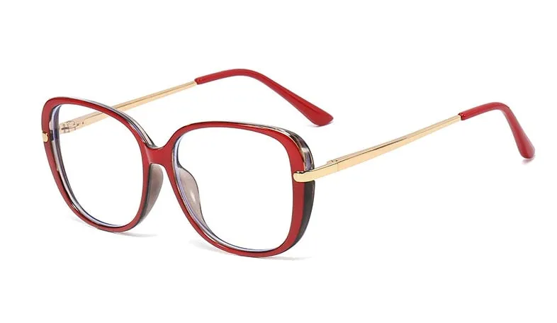 CCspace Unisex Full Rim Cat Eye Tr 90 Titanium Frame Eyeglasses 45836