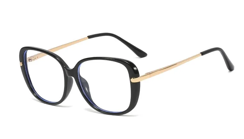CCspace Unisex Full Rim Cat Eye Tr 90 Titanium Frame Eyeglasses 45836