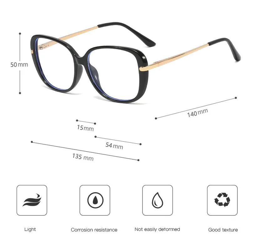 CCspace Unisex Full Rim Cat Eye Tr 90 Titanium Frame Eyeglasses 45836