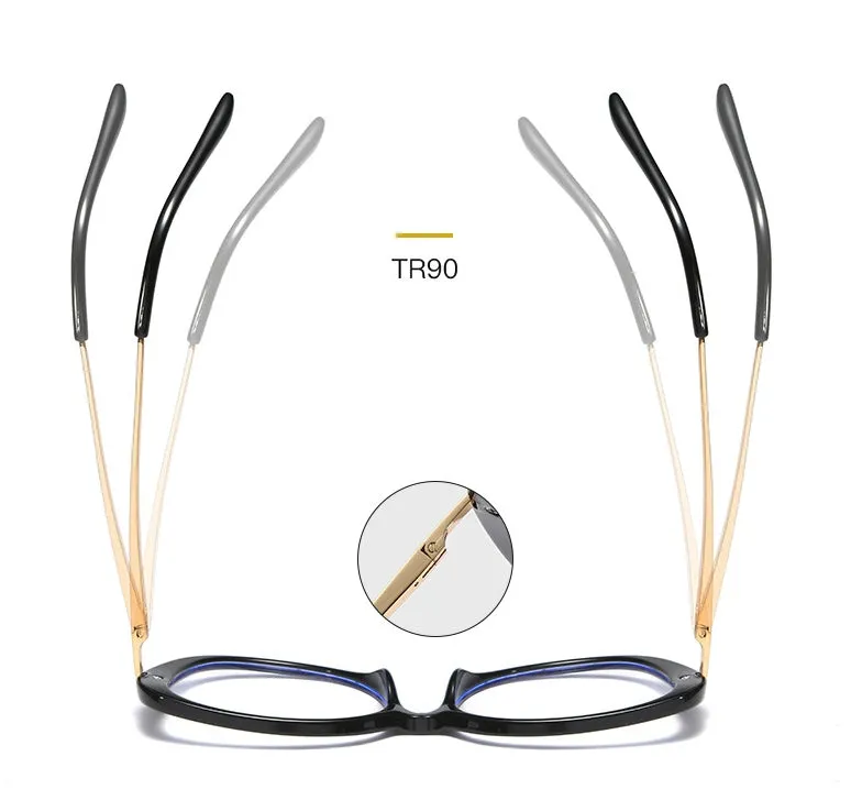 CCspace Unisex Full Rim Cat Eye Tr 90 Titanium Frame Eyeglasses 45836