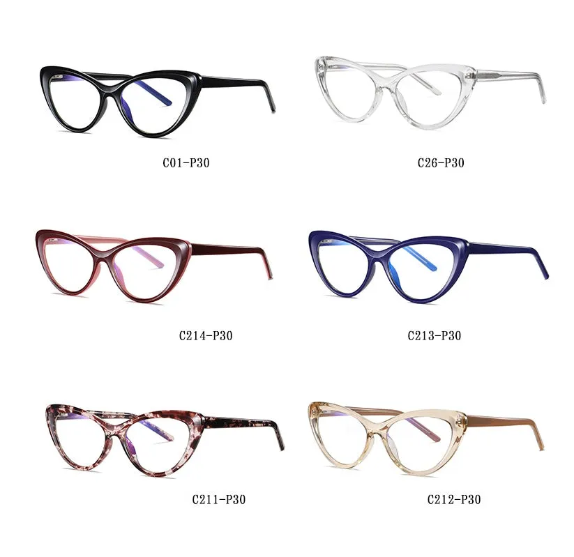 CCspace Unisex Full Rim Cat Eye Tr 90 Titanium Frame Eyeglasses 49082