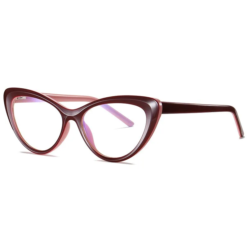 CCspace Unisex Full Rim Cat Eye Tr 90 Titanium Frame Eyeglasses 49082