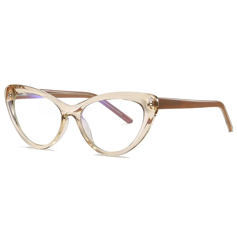 CCspace Unisex Full Rim Cat Eye Tr 90 Titanium Frame Eyeglasses 49082