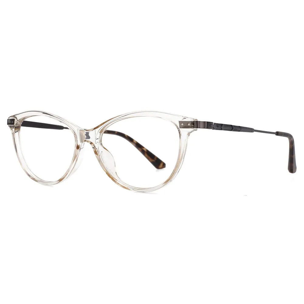 CCspace Unisex Full Rim Cat Eye Tr 90 Titanium Frame Eyeglasses 53754
