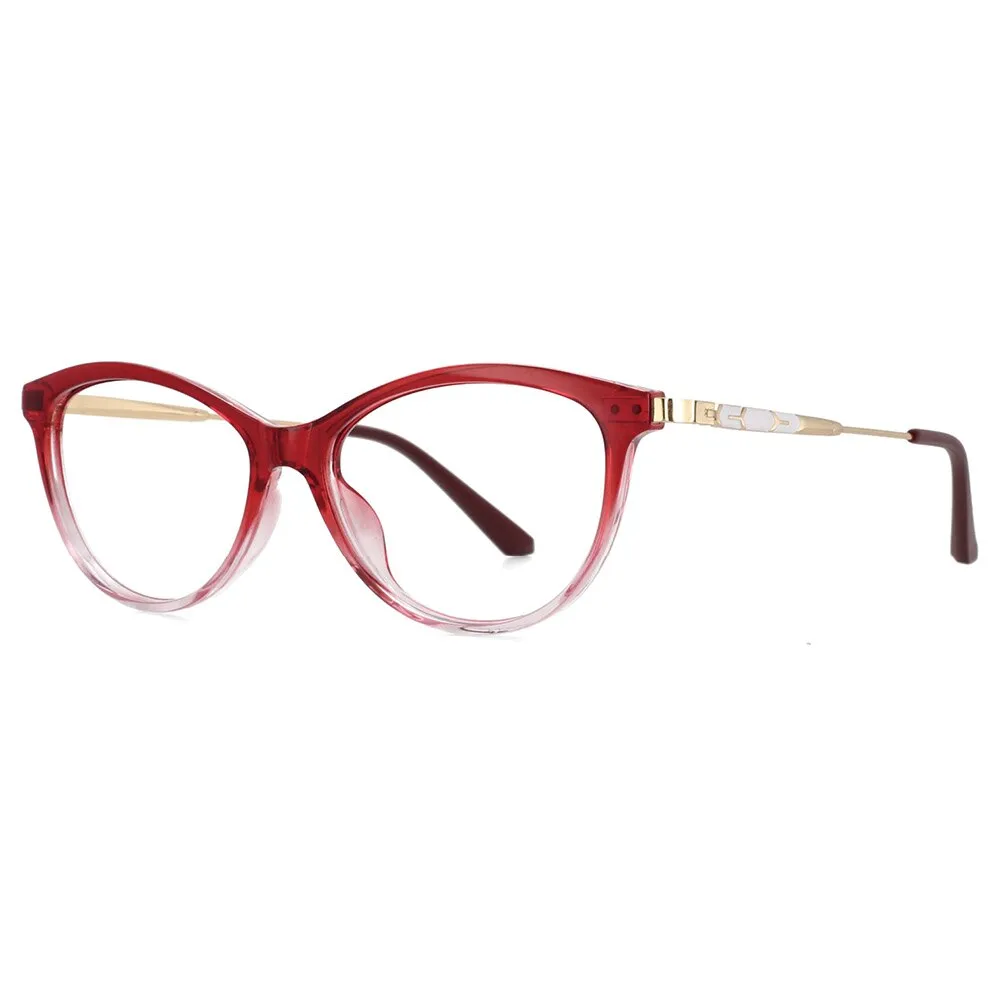 CCspace Unisex Full Rim Cat Eye Tr 90 Titanium Frame Eyeglasses 53754