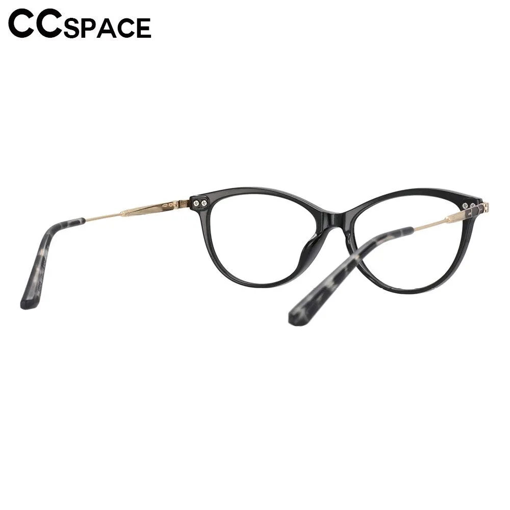 CCspace Unisex Full Rim Cat Eye Tr 90 Titanium Frame Eyeglasses 53754