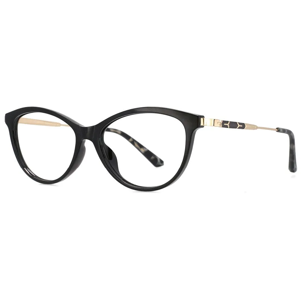 CCspace Unisex Full Rim Cat Eye Tr 90 Titanium Frame Eyeglasses 53754