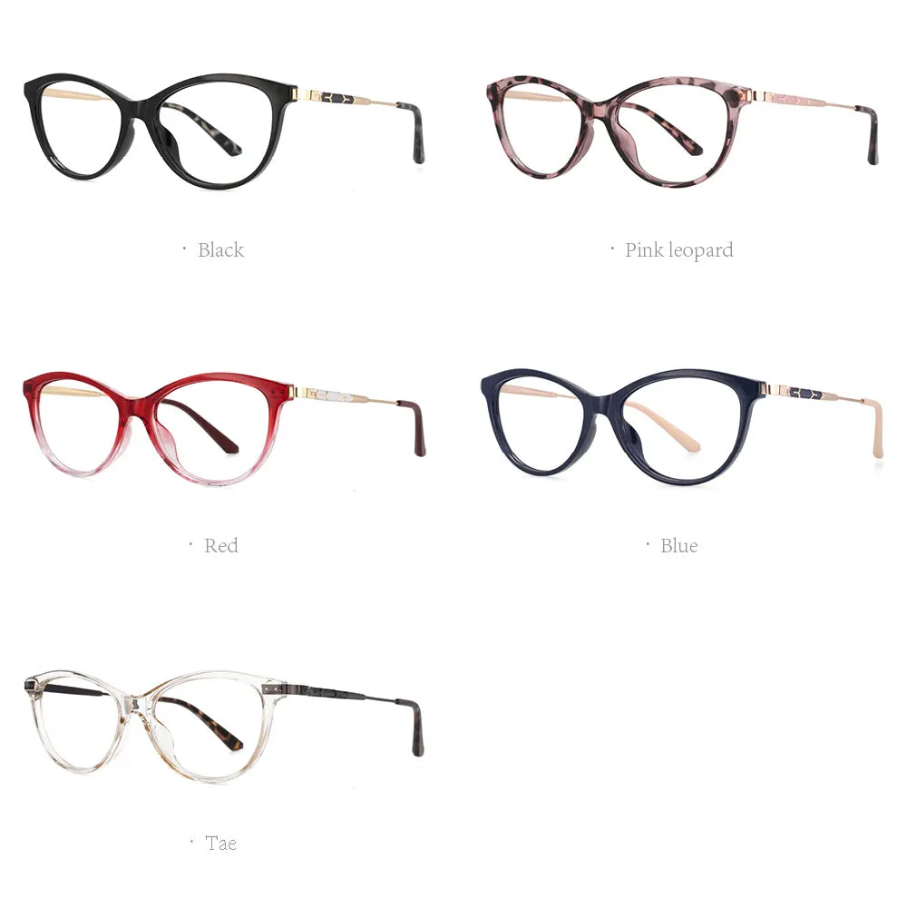CCspace Unisex Full Rim Cat Eye Tr 90 Titanium Frame Eyeglasses 53754