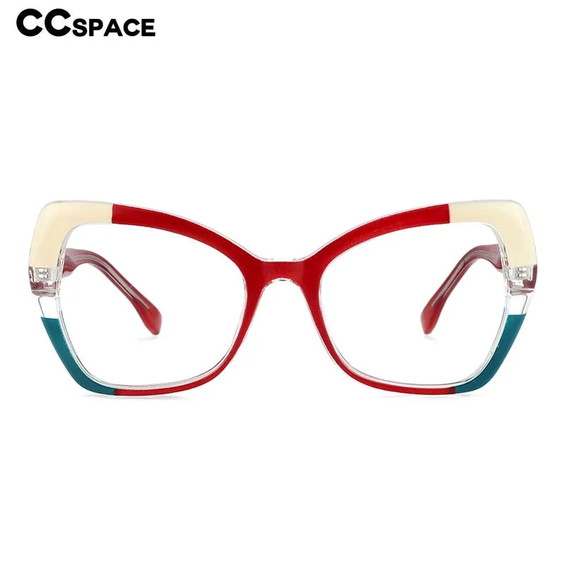 CCspace Unisex Full Rim Cat Eye Tr 90 Titanium Frame Eyeglasses 54153