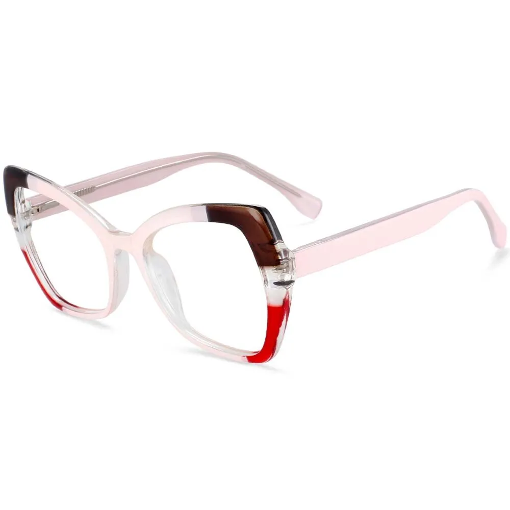 CCspace Unisex Full Rim Cat Eye Tr 90 Titanium Frame Eyeglasses 54153