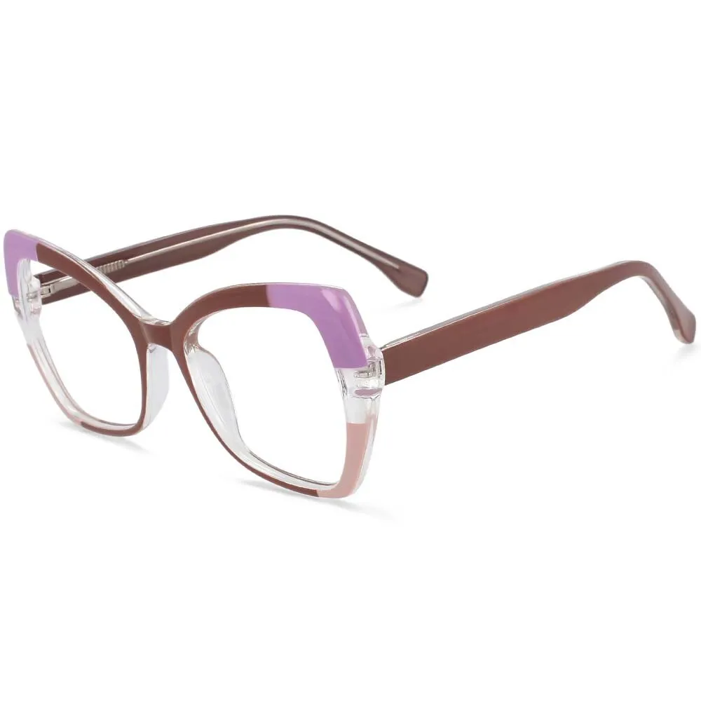 CCspace Unisex Full Rim Cat Eye Tr 90 Titanium Frame Eyeglasses 54153