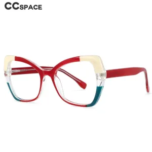 CCspace Unisex Full Rim Cat Eye Tr 90 Titanium Frame Eyeglasses 54153