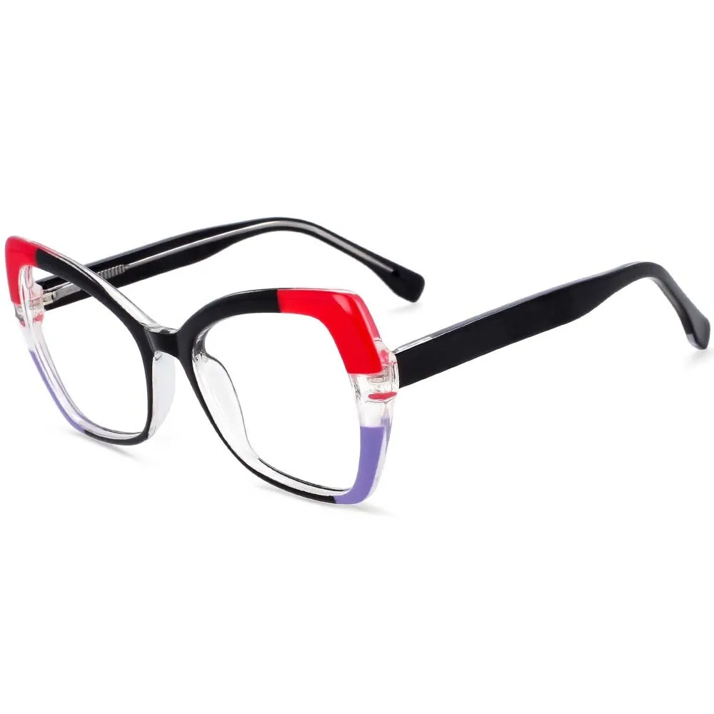 CCspace Unisex Full Rim Cat Eye Tr 90 Titanium Frame Eyeglasses 54153