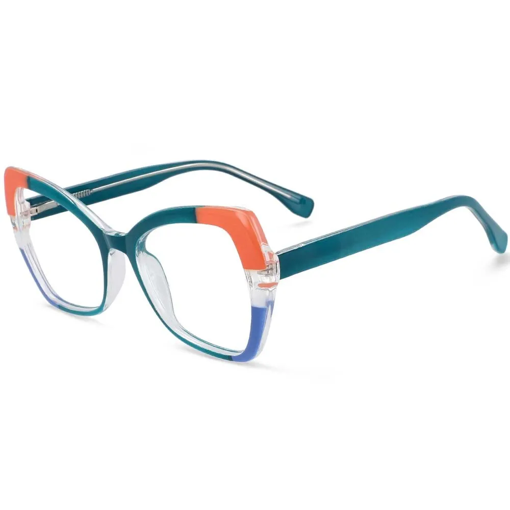 CCspace Unisex Full Rim Cat Eye Tr 90 Titanium Frame Eyeglasses 54153
