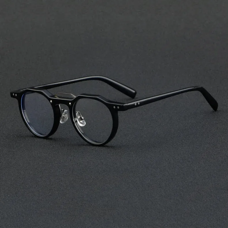 CCspace Unisex Full Rim Flat Top Round Acetate Eyeglasses 56934