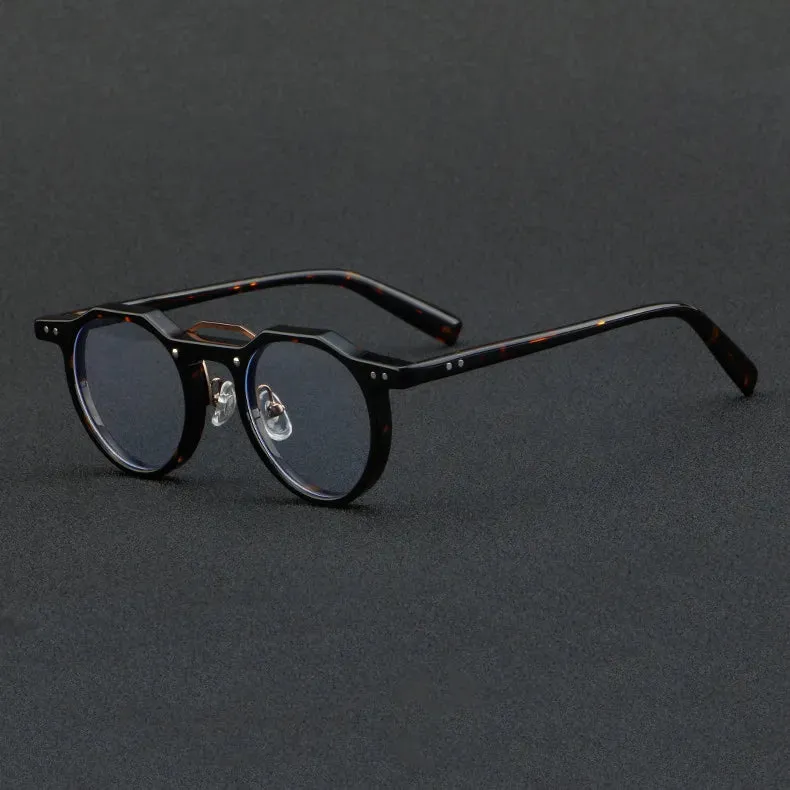 CCspace Unisex Full Rim Flat Top Round Acetate Eyeglasses 56934