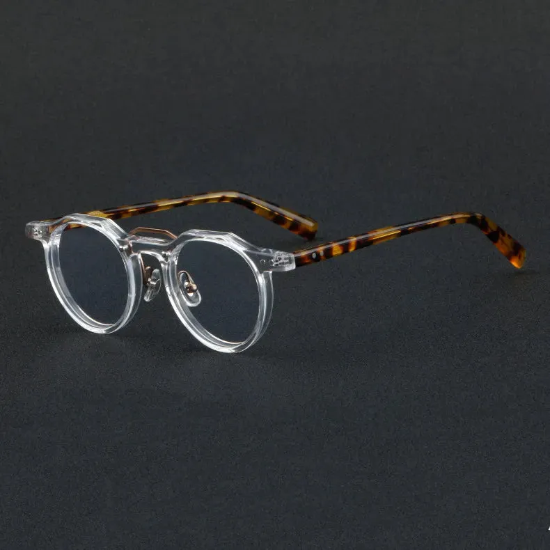 CCspace Unisex Full Rim Flat Top Round Acetate Eyeglasses 56934