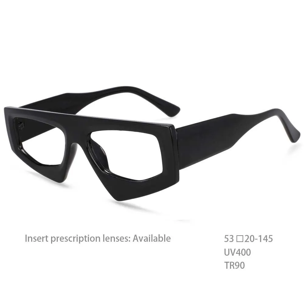 CCspace Unisex Full Rim Irregular Rectangle Acetate Eyeglasses 54421