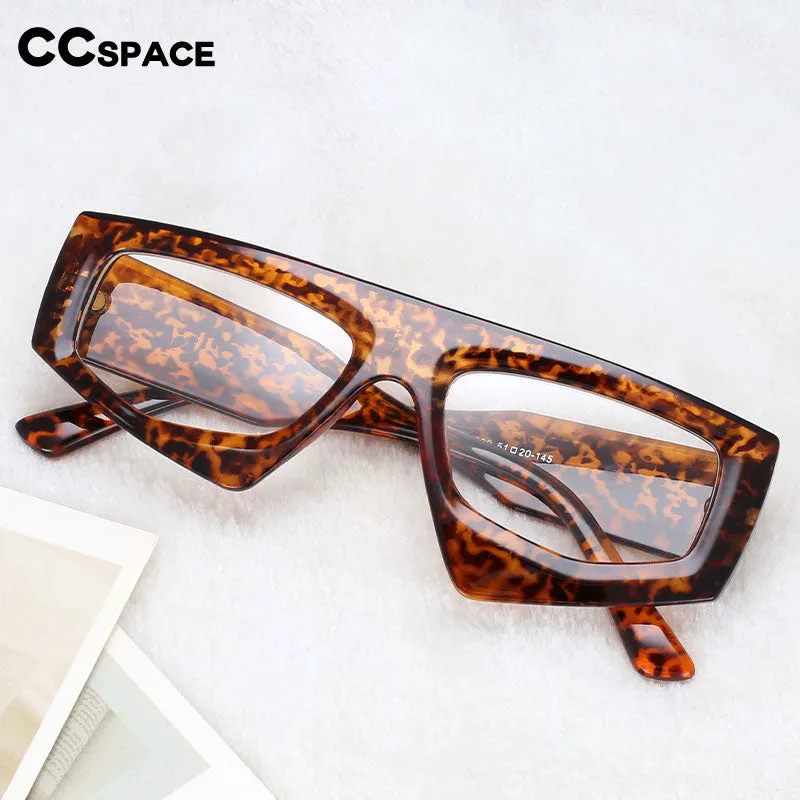 CCspace Unisex Full Rim Irregular Rectangle Acetate Eyeglasses 54421