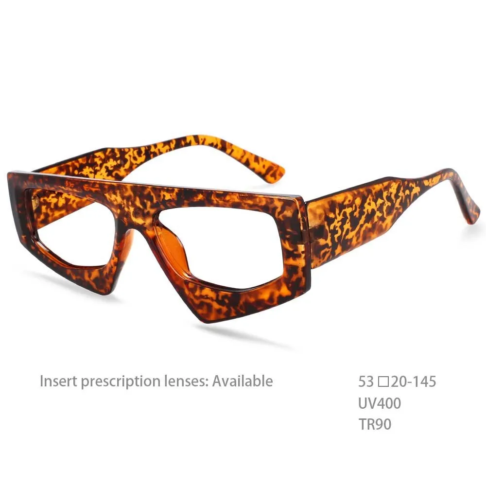 CCspace Unisex Full Rim Irregular Rectangle Acetate Eyeglasses 54421