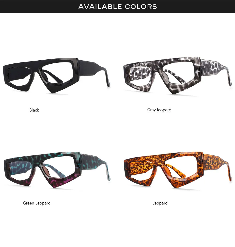 CCspace Unisex Full Rim Irregular Rectangle Acetate Eyeglasses 54421