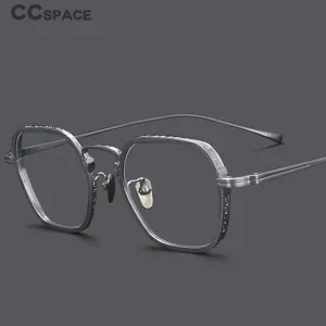 CCspace Unisex Full Rim Irregular Square Titanium Eyeglasses 54974