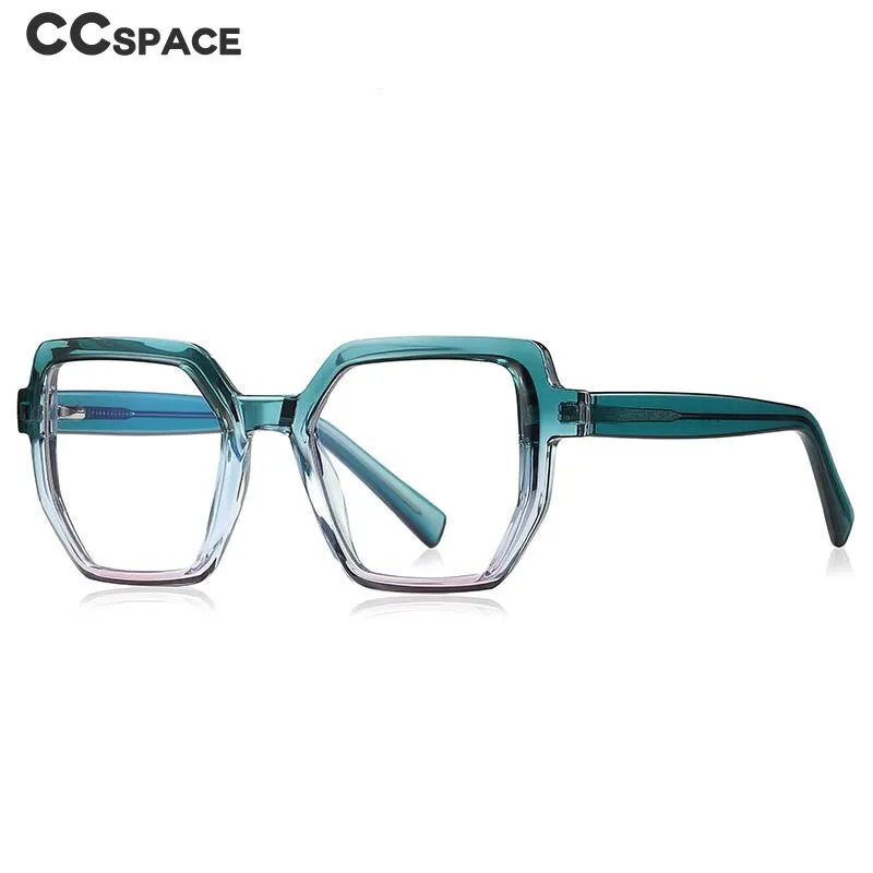 CCspace Unisex Full Rim Irregular Square Tr 90 Titanium Eyeglasses 54714