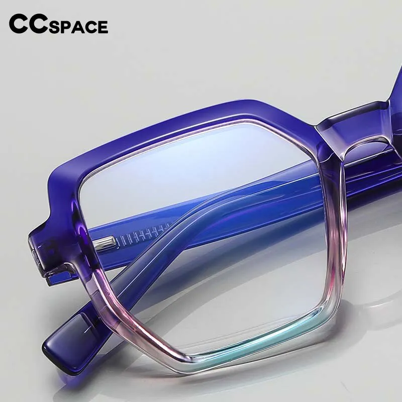 CCspace Unisex Full Rim Irregular Square Tr 90 Titanium Eyeglasses 54714