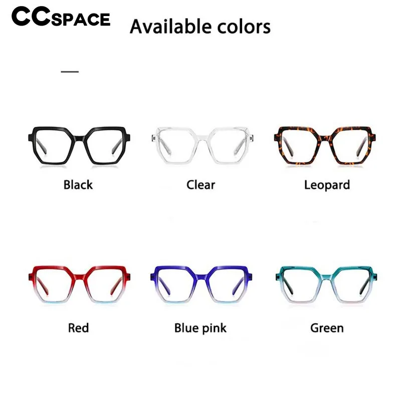 CCspace Unisex Full Rim Irregular Square Tr 90 Titanium Eyeglasses 54714