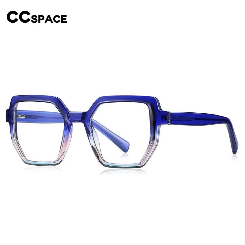 CCspace Unisex Full Rim Irregular Square Tr 90 Titanium Eyeglasses 54714