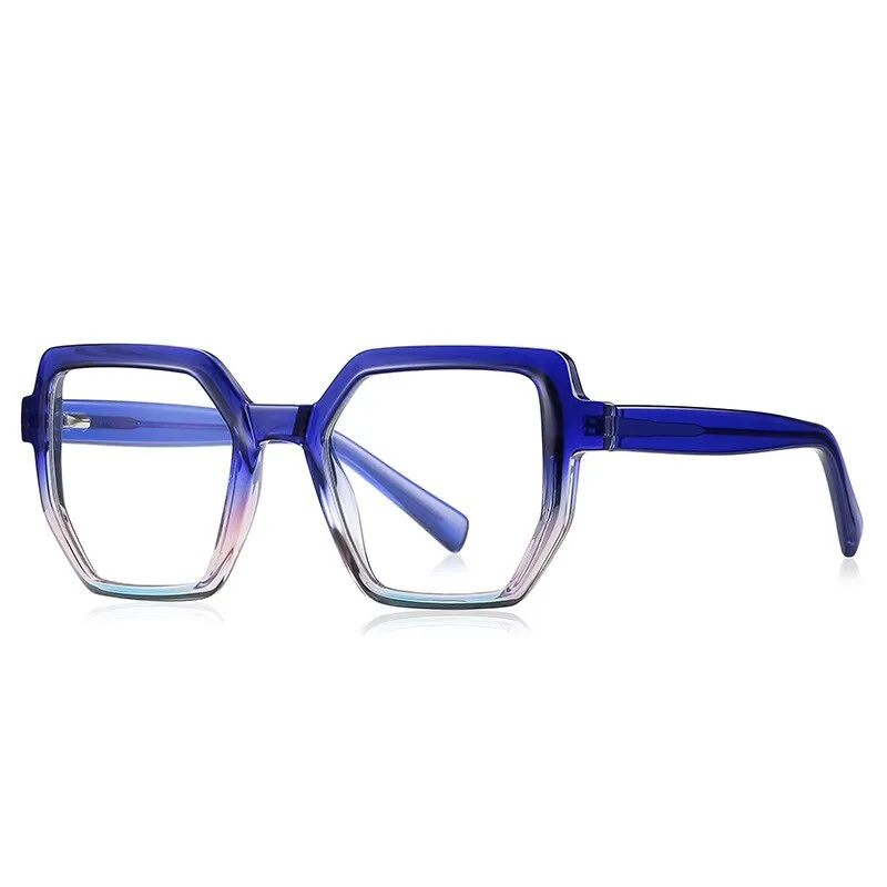CCspace Unisex Full Rim Irregular Square Tr 90 Titanium Eyeglasses 54714