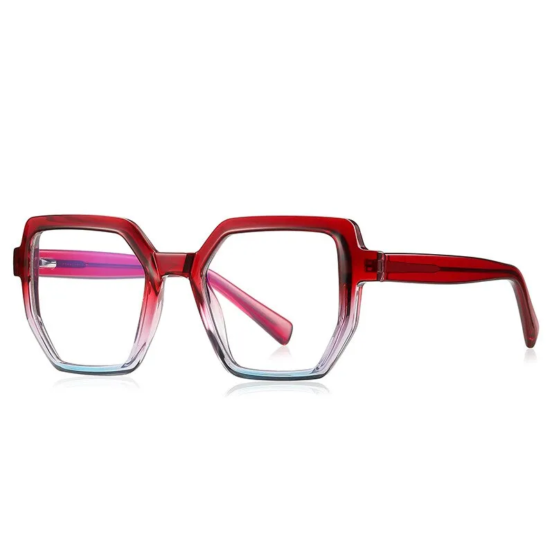 CCspace Unisex Full Rim Irregular Square Tr 90 Titanium Eyeglasses 54714