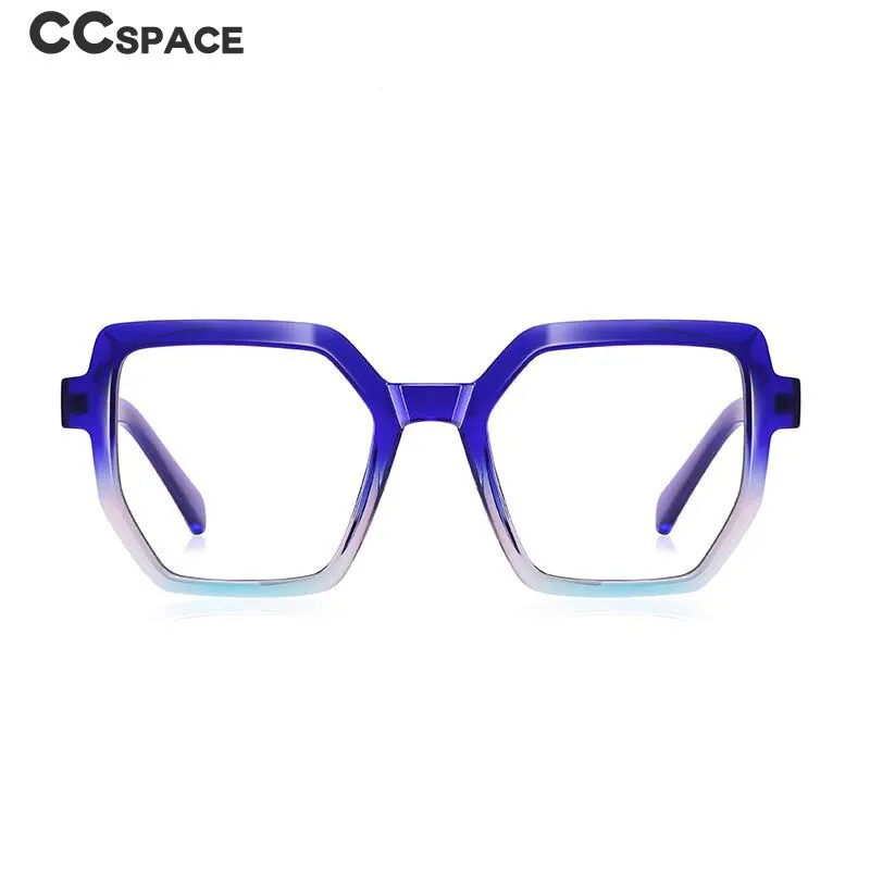CCspace Unisex Full Rim Irregular Square Tr 90 Titanium Eyeglasses 54714