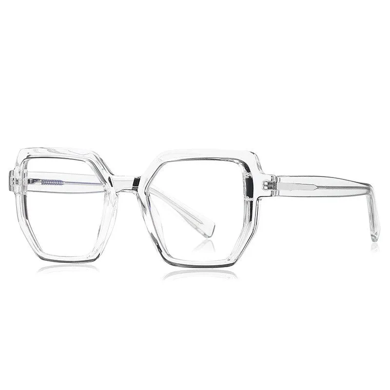 CCspace Unisex Full Rim Irregular Square Tr 90 Titanium Eyeglasses 54714