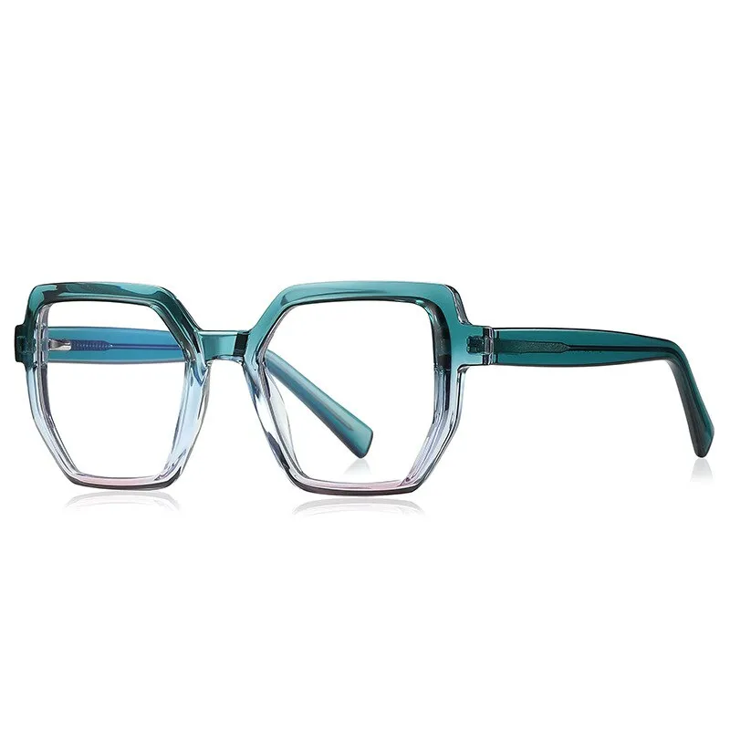 CCspace Unisex Full Rim Irregular Square Tr 90 Titanium Eyeglasses 54714