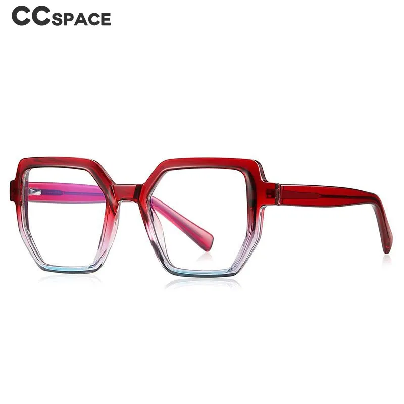 CCspace Unisex Full Rim Irregular Square Tr 90 Titanium Eyeglasses 54714