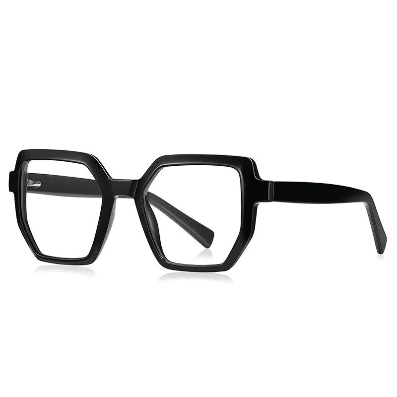 CCspace Unisex Full Rim Irregular Square Tr 90 Titanium Eyeglasses 54714