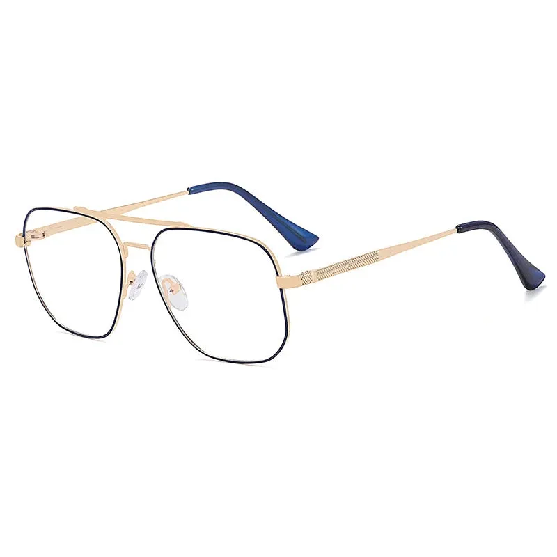 CCspace Unisex Full Rim Large Square Double Bridge Alloy Eyeglasses 57238