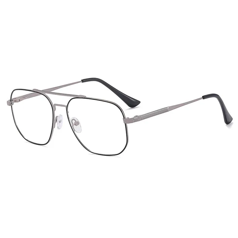 CCspace Unisex Full Rim Large Square Double Bridge Alloy Eyeglasses 57238