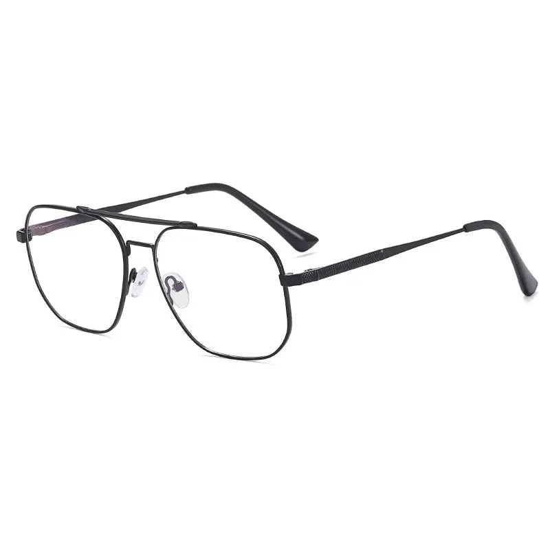 CCspace Unisex Full Rim Large Square Double Bridge Alloy Eyeglasses 57238