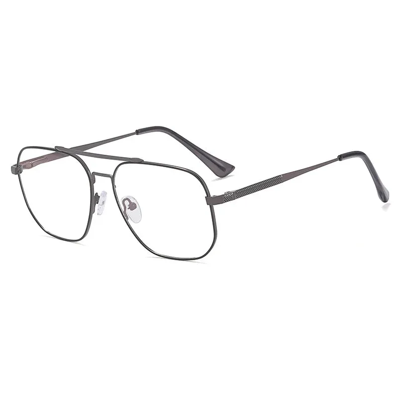 CCspace Unisex Full Rim Large Square Double Bridge Alloy Eyeglasses 57238