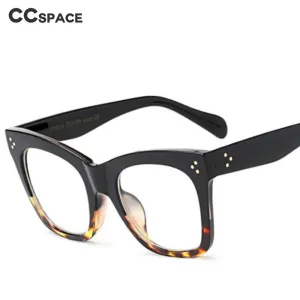 CCspace Unisex Full Rim Oversized Cat Eye Resin Alloy Frame Eyeglasses 49742