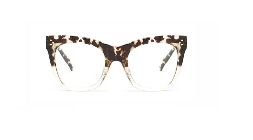 CCspace Unisex Full Rim Oversized Cat Eye Resin Alloy Frame Eyeglasses 49742